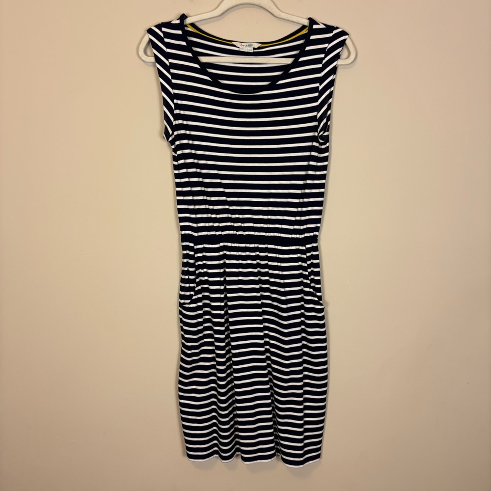Boden Classic Navy and White Striped Sleeveless Mini Dress US 6